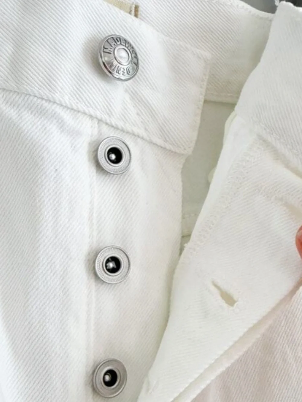 Madewell Low Slung Baggy Jeans Pure White Rigid Wide Leg Relaxed Size 30 NWT